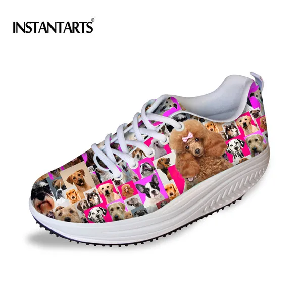 INSTANTARTS женские для похудения обувь животных Собака головоломки печать Спорт мышц обувь для девочек на платформе обувь для дам - Цвет: CA4542AS
