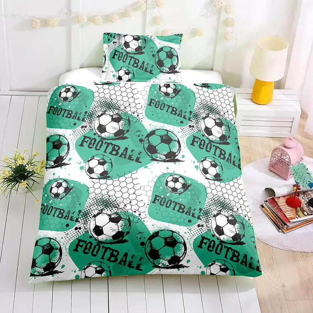 

Thumbedding Football Printing Bedding Sets Kids Twin Full Queen King Cartoon Duvet Cover Single Double Bed Set 3pcs