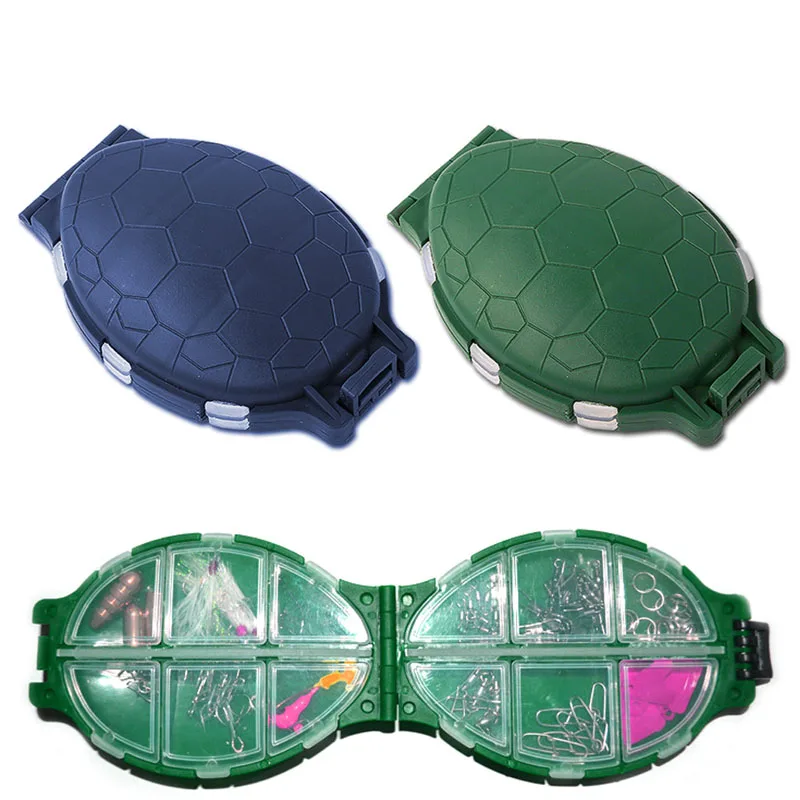 

12 Compartments Turtle Fishing Lure Hooks Storage Tackle Box Pocket
