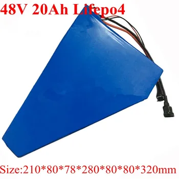 

48v 20ah Lifepo4 Battery Pack Triangle for Electric Scooter Bike 500w 1500w Motor 48v Lithium Battery + 58.4V Charger