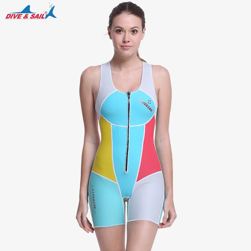 Dive&Sail 1.5mm neoprene women swimsuit one piece sleeveless wetsuit