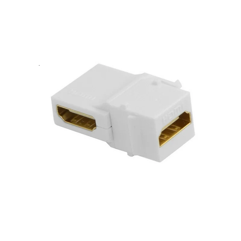 

10Pcs HDMI Female to Female plug 90 degrees bend Keystone standard snap adapter HDMI multi-function portable adapter