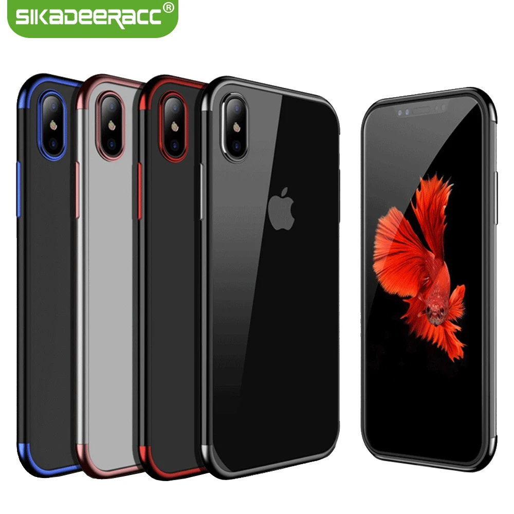 

TPU Phone Cases For iPhone XS Max XR X 6 6s 7 8 Plus Shockproof Transparent Protective Fitted Clear Cover Ultra Thin Cover GK98