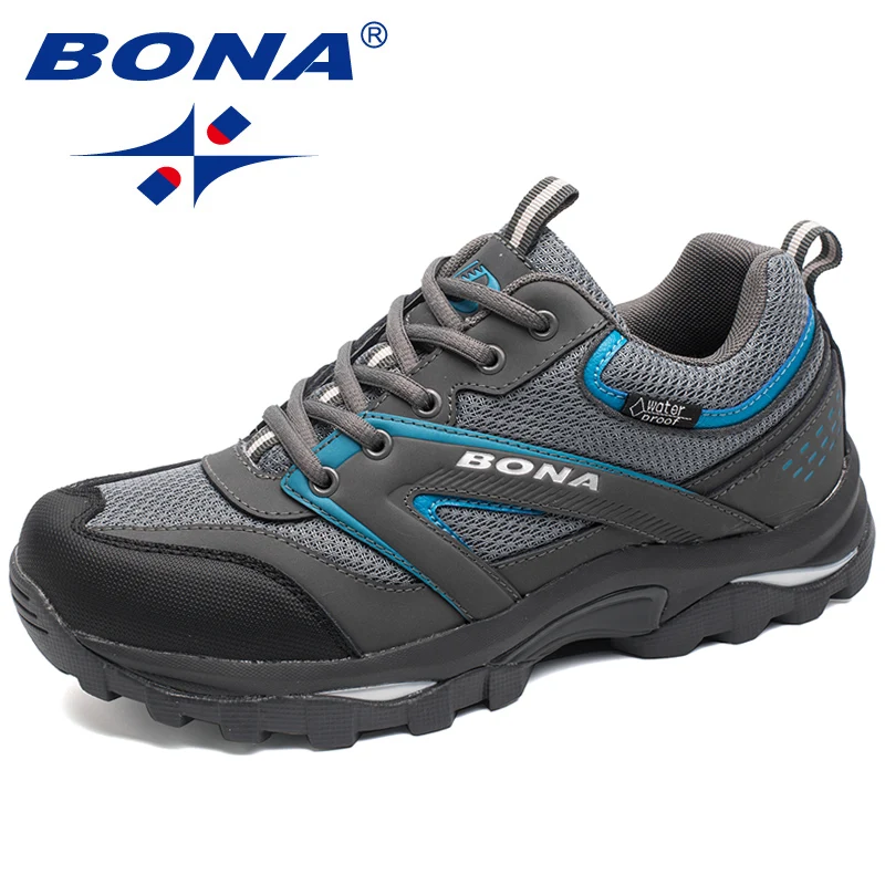 Ceny BONA nowy styl klasyczny mężczyźni buty górskie Outdoor Walking buty do biegania zasznurować buty sportowe wygodne szybka darmowa wysyłka