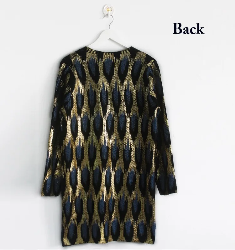2015 Autumn New The peacock printing Knitting Long Cardigan Ladies Sweater Women Coat Outwear Snake Pattern Bronzing Tops HTB1pFbiJFXXXXX3XVXXq6xXFXXXM - 2015 Autumn New The peacock printing Knitting Long Cardigan Ladies Sweater Women Coat Outwear Snake Pattern Bronzing Tops