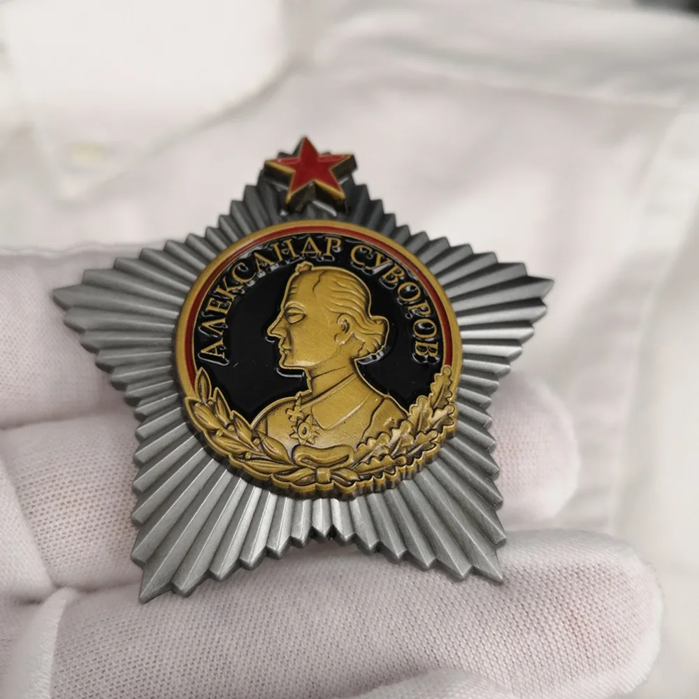Медали ордена СССР Суворова 1-го класса металлические CCCP советские значки копия