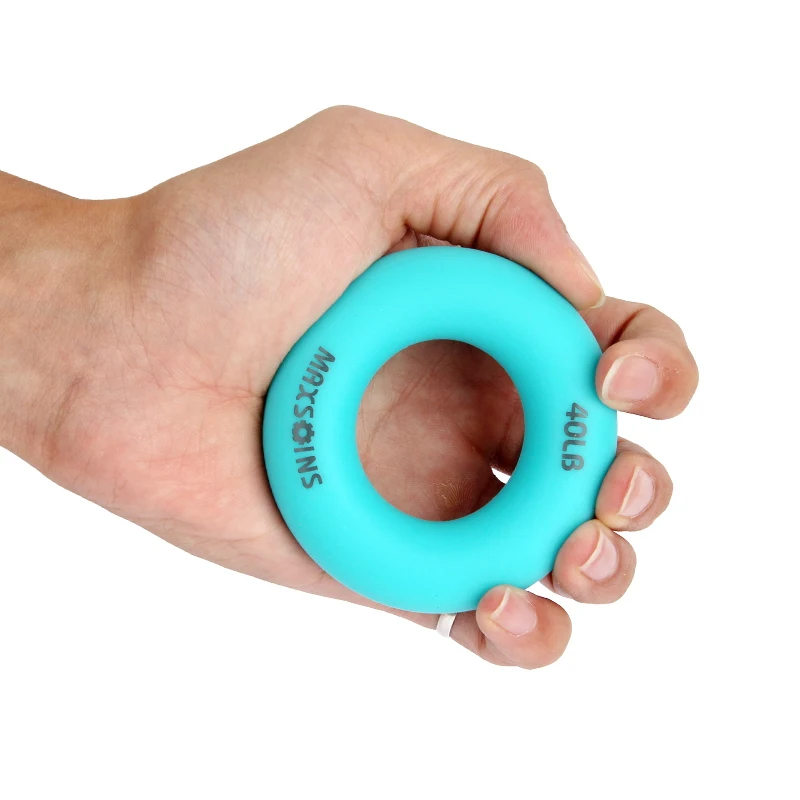 O ручной захват, силиконовое кольцо, сопротивление для рук, носилки для пальцев-упражнение для предплечья, тренировка запястья, карпальный расширитель для рук - Цвет: Синий