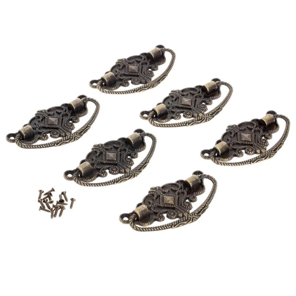 

6Pcs Vintage Cabinet Knobs and Handles Antique Furniture Handle Door Pull Handle Cupboard Handles Pull Knobs Furniture Fittings