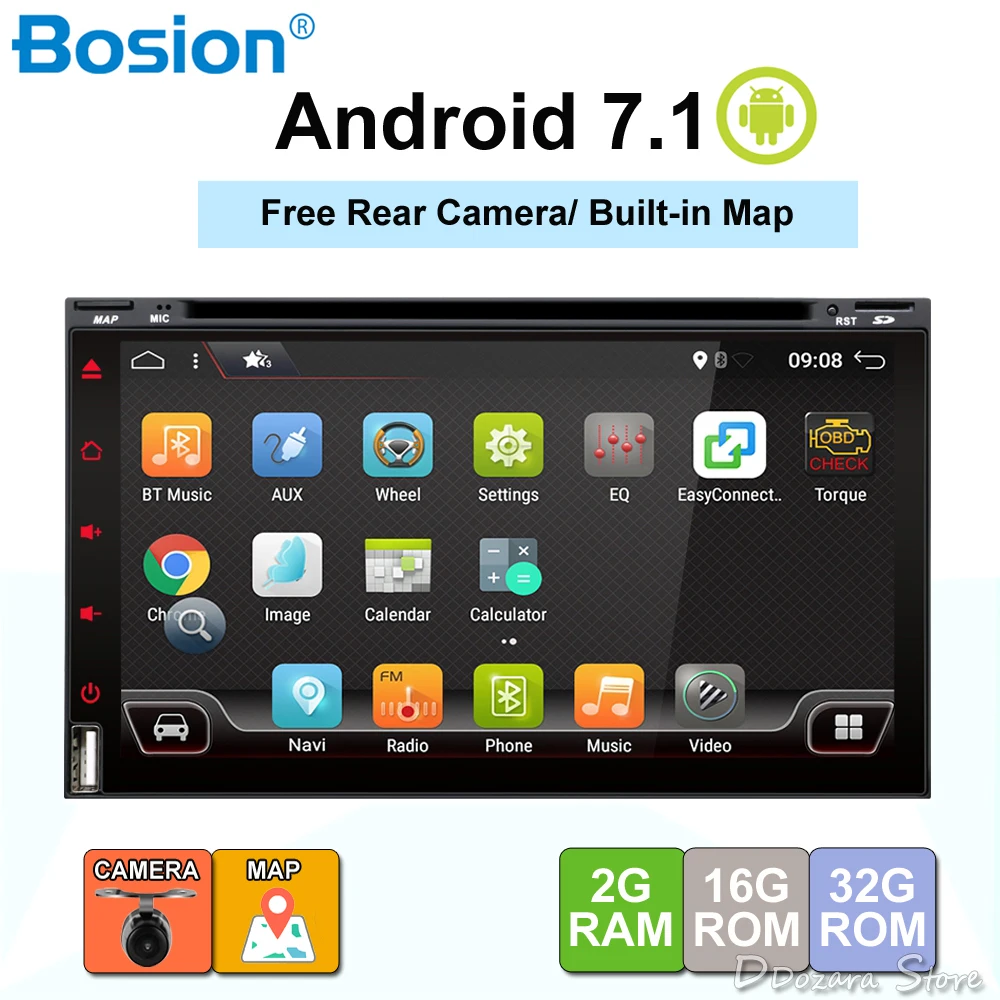 

Quad Core 2 Din Android 7.1 Fit for NISSAN QASHQAI Tiida Car Audio Stereo Radio GPS TV 3G WiFi dvd automotivo Universal DDR3