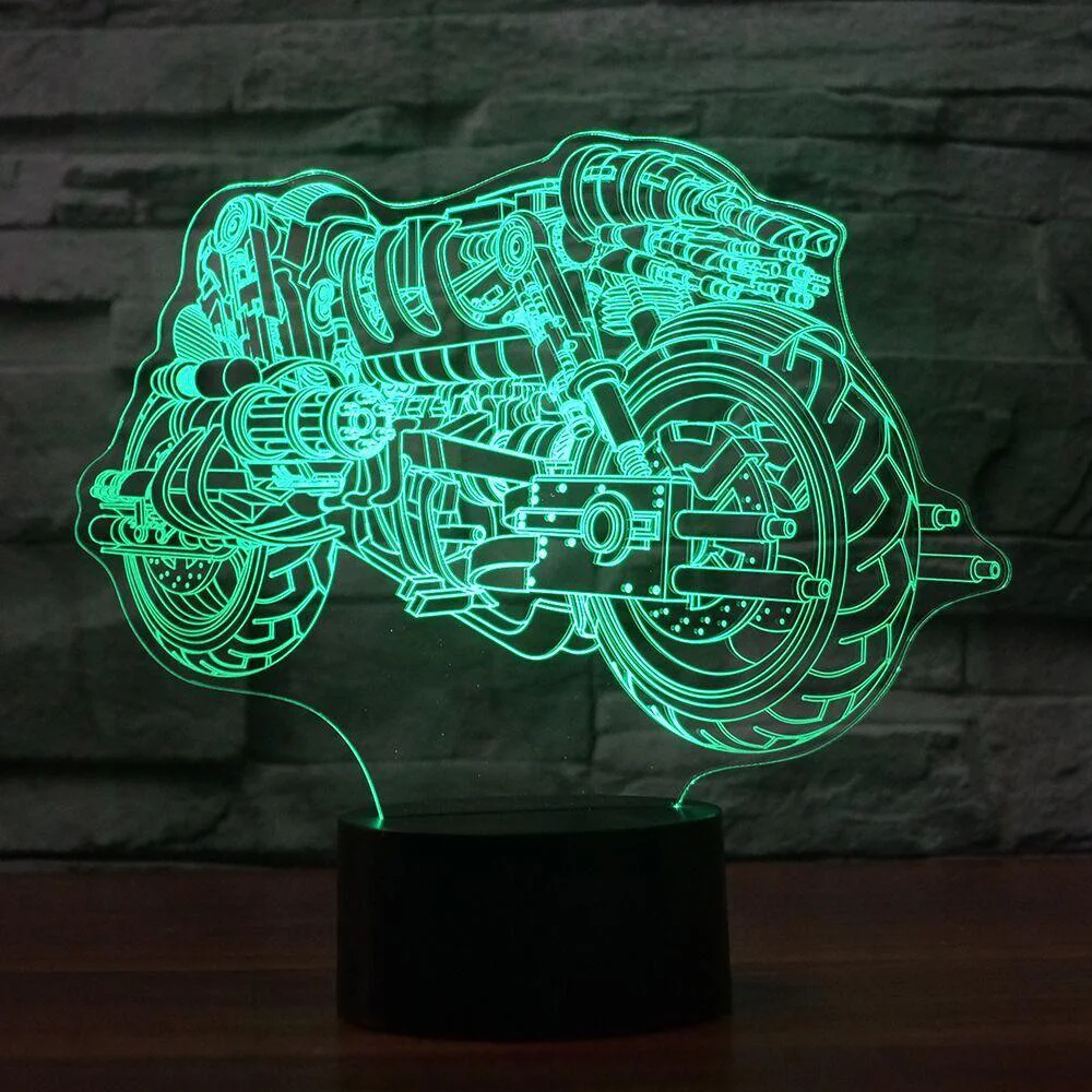 Крутая модель Botorcycle 3D ночник с сенсорным выключателем светодиодная 3D настольная лампа детское спальное атмосферное освещение домашний декор