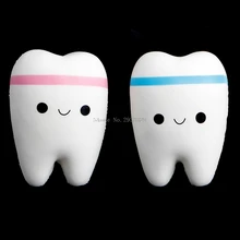 1Pc Cute Tooth Jumbo Squishy Slow Rising Squeeze Stress Hand Soft Toy Phone Pendant B116