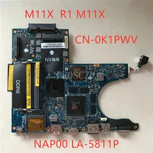 Для M11X R1 M11X CN-0K1PWV 0K1PWV K1PWV Материнская плата ноутбука NAP00 LA-5811P SU7300 Процессор GT335M DDR3 тестирование