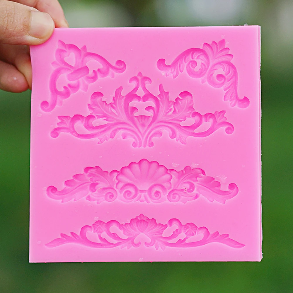

Floral Border Silicone Mold Fondant Mold Cake Decorating Tool Chocolate Confeitaria Mold for Polymer Clay Crafting Project