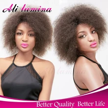 Cheap Afro Kinky Synthetic Lace Front Wig African American Short Wigs For Black Women Ombre Red