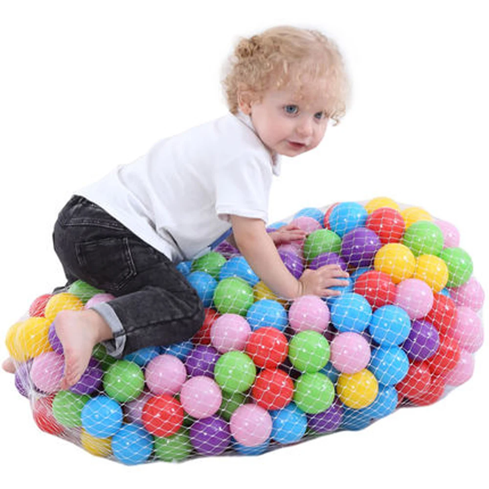 

400 Pcs/Lot Plastic Ocean Wave Ball Pits Yellow Red Pink Pool Balls Toys for Children Soft Plastic Balls for Dry Pool 5.5 cm