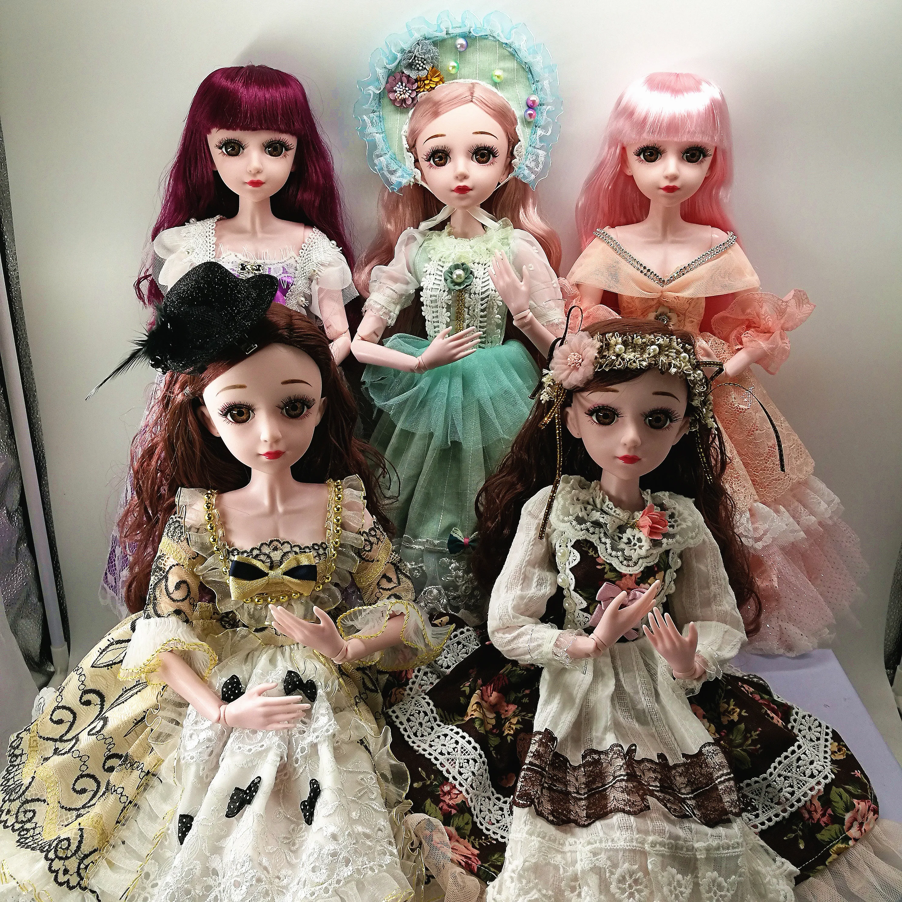 6 MONIQUE DRESSUP DOLL SET W WIG toy play dolls shoes