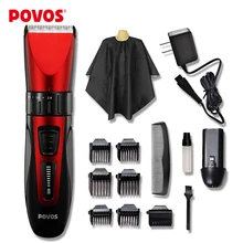 POVOS Waterproof LED Show Rechargeable Electric Hair Clipper Hair Trimmers Professional Cutting Haircut Styling Tools PW230