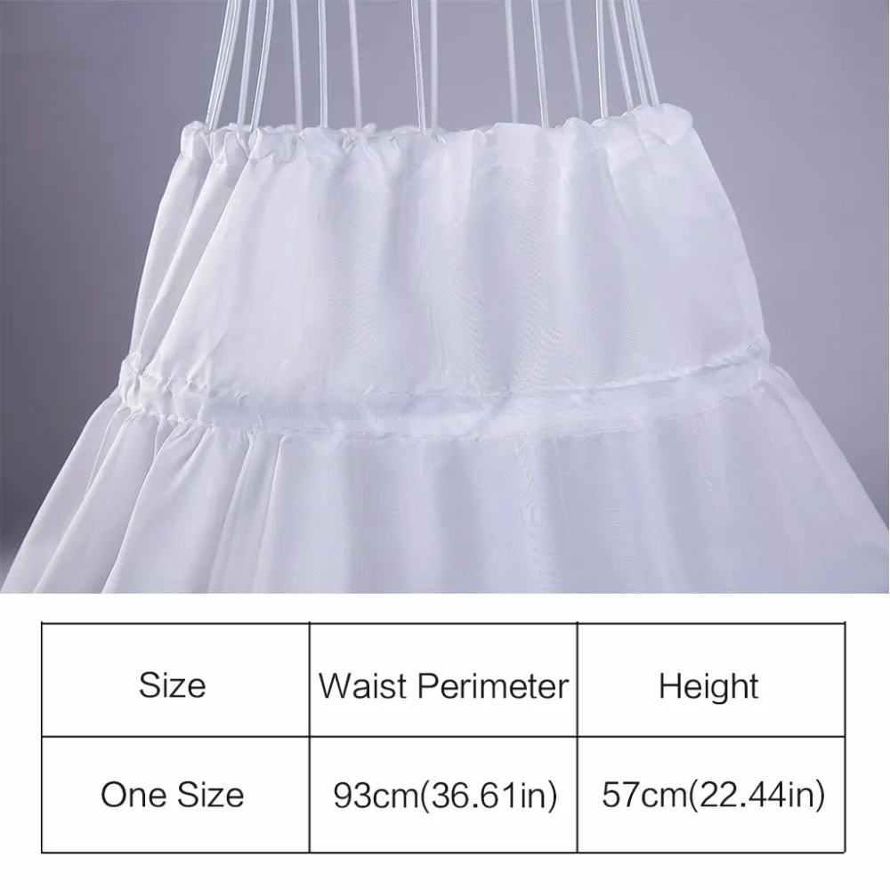 Girls Dress Children Petticoat 3 Hoops One Layer Kids Crinoline Lace Trim Flower Girl Dress Underskirt Elastic Waist Drawstring