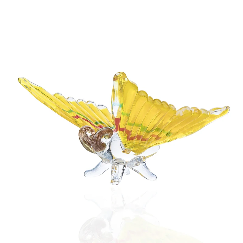 

H&D Handblown Butterfly Glass Figurine Murano Glass Art Collectible Sculpture Miniature Handcraft Gift Home Wedding Decoration