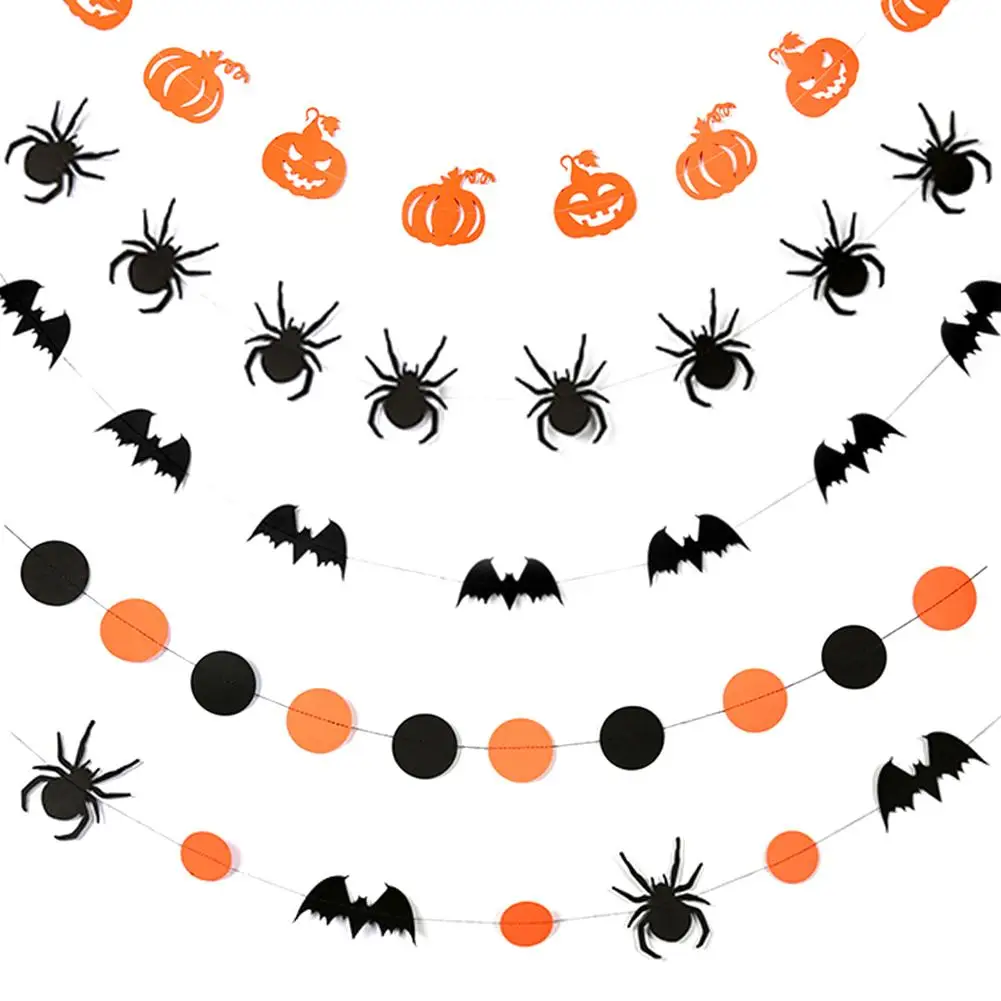 4M Spider Bat Pumpkin Paper Flower Decoration Halloween Flower Hanging Party Decoration Skeleton Ghost Spider Bat Scene Layout 4M Spider Bat Pumpkin Paper Flower Decoration Halloween Flower Hanging Party Decoration Skeleton Ghost Spider Bat Scene Layout