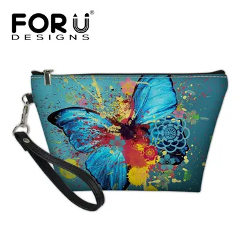 

FORUDESIGNS 3D Art Butterfly Printing Women Make Up Bag Necessarie Travel Organizer for Cosmetics Bag Mini Printing Vanity Case