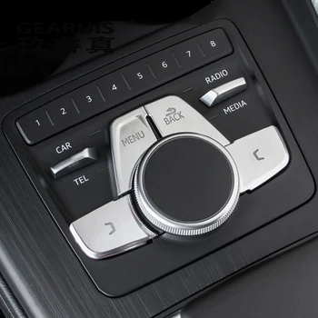 

Car Styling For Audi A4 B9 A5 Gears Shift Panel Covers multimedia BLCk MENU buttons decoration Sticker Interior auto Accessories