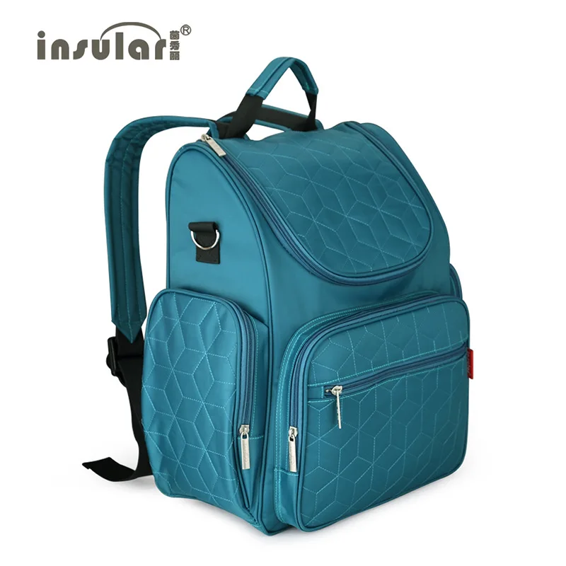 

INSULAR Fashion Shoulder Backpack Mummy Bag 210D Nylon Waterproof Stroll Bag for Baby Care Feeding Bag S