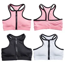 Женские спортивные бюстгальтеры без косточек, с высоким воротником, на молнии спереди, дышащие и быстросохнущие, для йоги, для бега, бюстгальтер для йоги, красивый бюстгальтер на спине