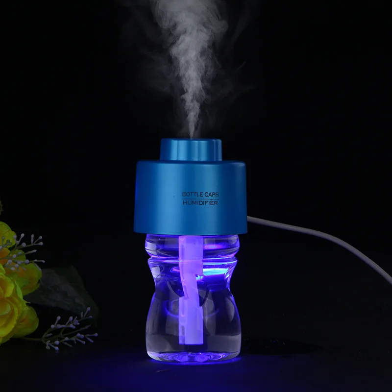 

Night light second generation bottle cap humidifier with bottle Upgraded version mini USB humidifier Home Ultrasound