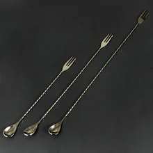 Dreizack Barspoon 30 cm/40 cm/50 cm, Edelstahl, Gunmetal Schwarz