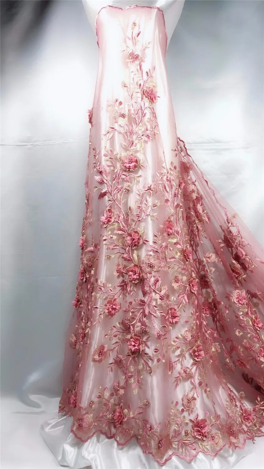 

3d Lace Fabric 2018 High Quality Nigerian Lace Fabric Wedding Embroidery African Lace