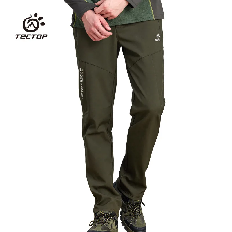

New Autumn Winter Brand Men Softshell Pants Fashion Elastic Outdoor Sports Waterproof Windproof Thermal Fleece Climbing Trousers