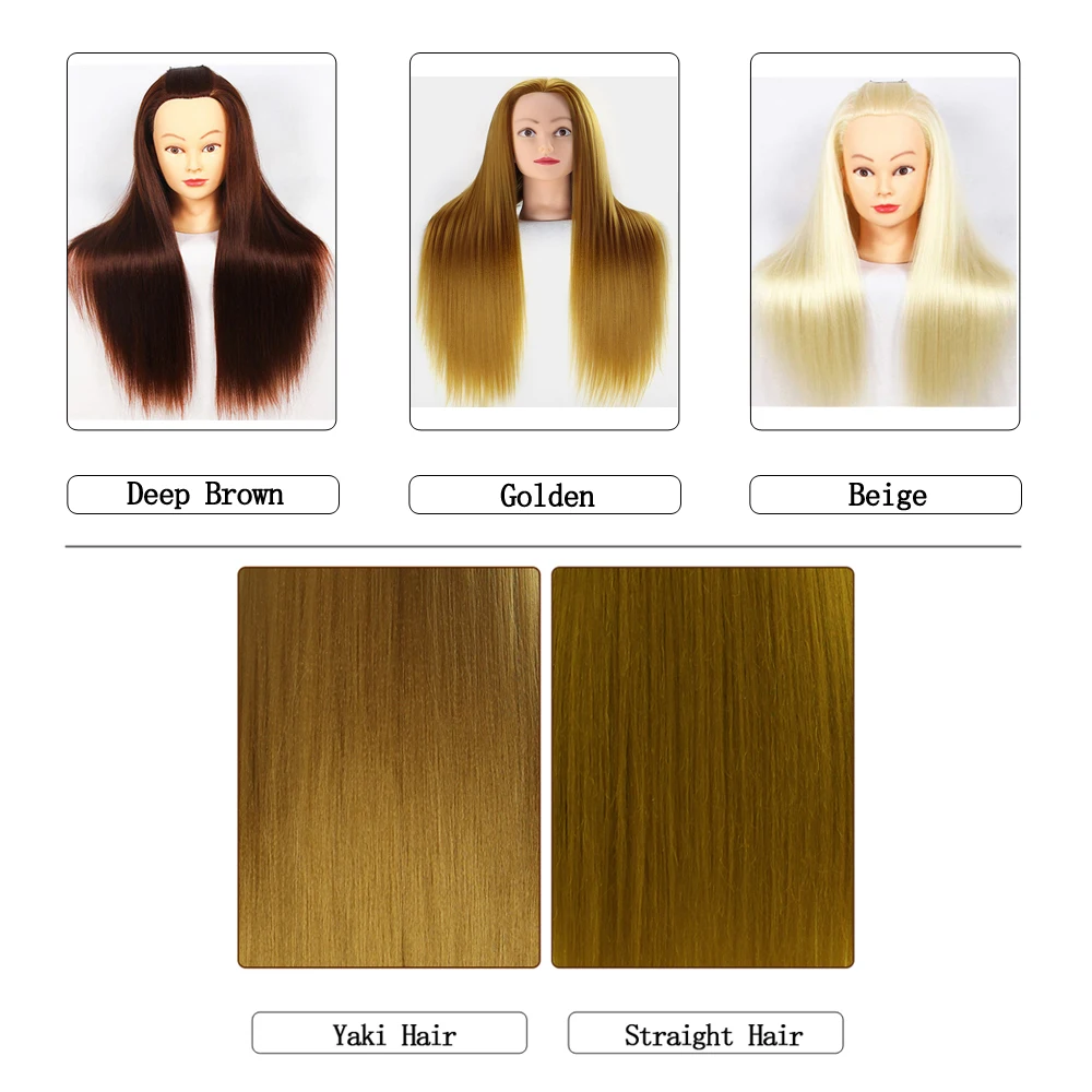 Professional Mannequin Head With Long Synthetic Hair For Barber Hairstyles Training Manikin Heads With Clamp And Scissors Dummy Professional Mannequin Head With Long Synthetic Hair For Barber Hairstyles Training Manikin Heads With Clamp And Scissors Dummy
