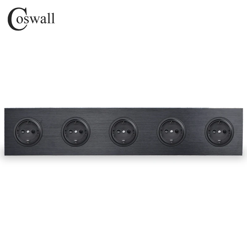 Coswall Black / Silver Grey Brushed Aluminum Metal