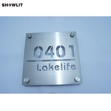 Квадратный лазерная резка номерная табличка для дома на заказ