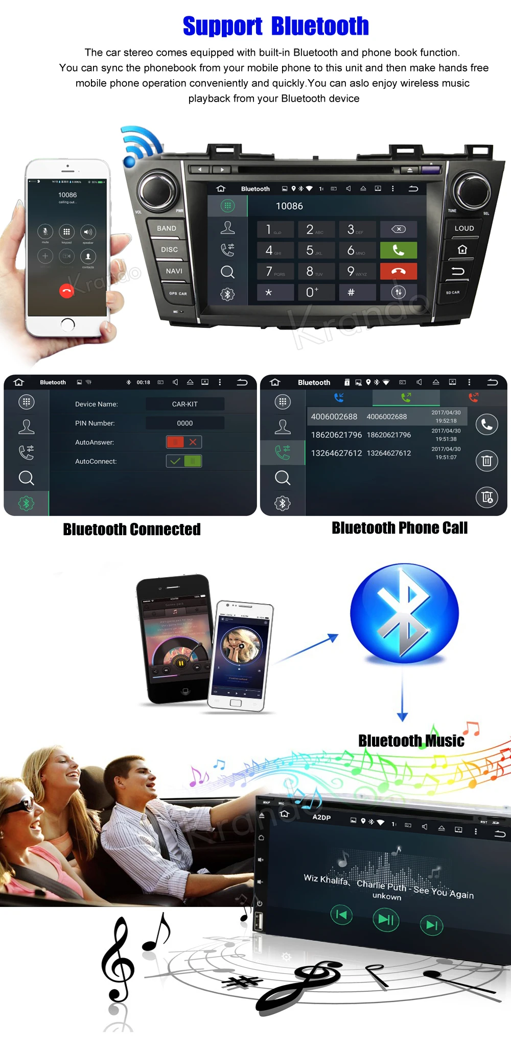 Flash Deal Krando 8" Android 8.0 car navigation multimedia system for Mazda 5 For Premacy 2009-2013 audio radio gps dvd player WIFI 3G DAB+ 5