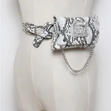 Модный ремень чехол на пояс змеиная кожа поясная сумка для женщин Женская Алмазная цепочка сумки на плечо чехол для телефона
