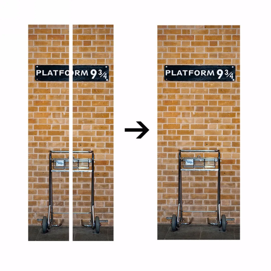 JX-LCLYL 77*200cm 3D Harry Potter Platform 9 3/4 Door Wall Sticker Art Self Adhesive Mural Decor