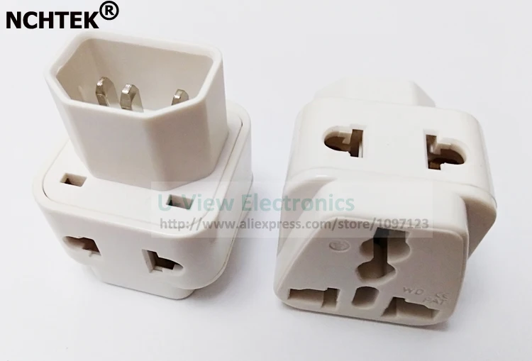 NCHTEK WHITE 1 to 2 C14 Male C13 Female Power Adapter PDU/UPS Universal AU/US/UK/EU Plug/Free Shipping/10PCS | Электроника