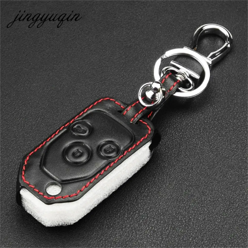 Кожаный чехол jingyuqin с 3 кнопками дистанционного ключа для Honda For JAZZ/CRV Odyssey CIVIC ACCORD