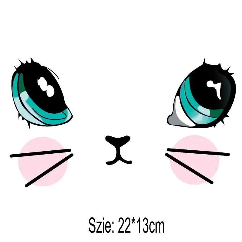 

22x13cm New Cartoon Cat Iron On Stickers Washable Appliques A-level Patches Heat Transfer For DIY Accessory Clothing