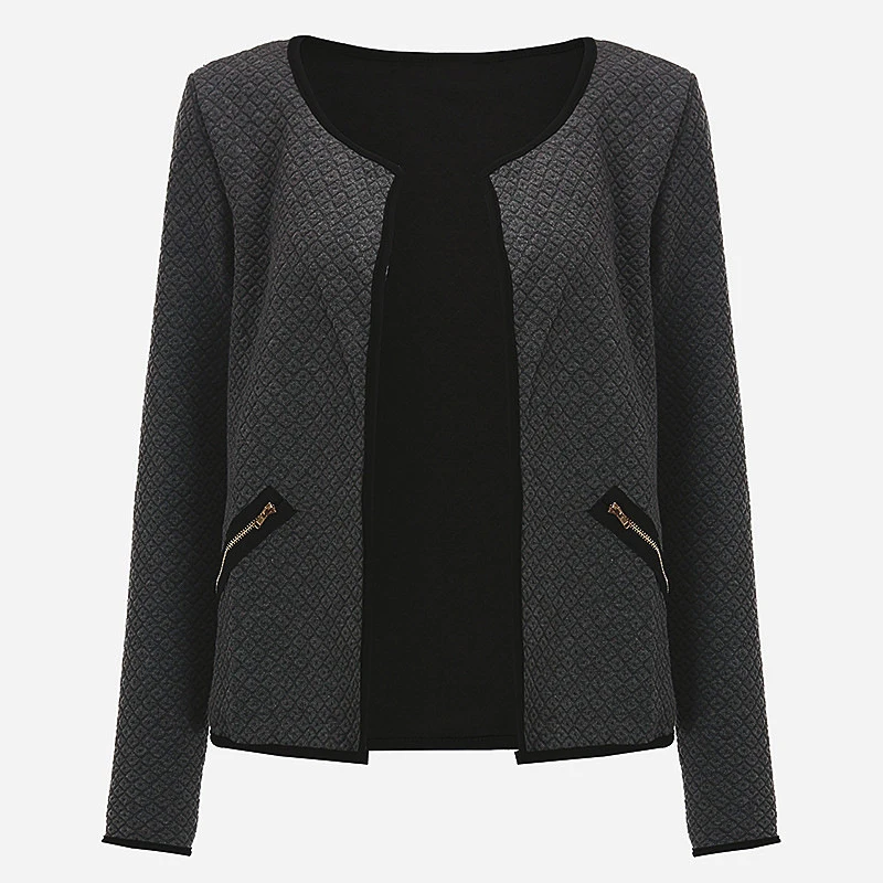 2018 Autumn Women Short Coat Long Sleeve Basic Jackets For Women Casual Windbreaker O-neck Slim Outwear White Black Gray Coat