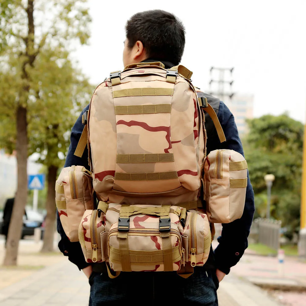 60л военный мужской рюкзак, тактический Камуфляжный Рюкзак, для спорта на открытом воздухе, для альпинизма, туризма, кемпинга, спортивная сумка, рюкзак для путешествий