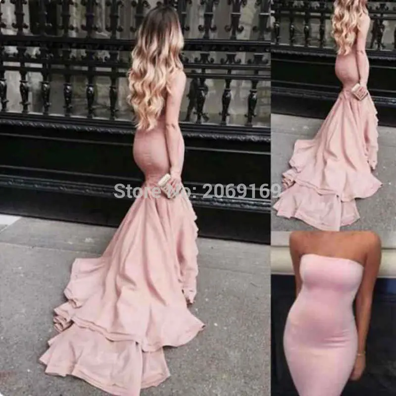 Sexy-Pink-Strapless-Satin-Robe-De-Soiree-2016-Mermaid-Sleeveless-Evening-Women-Dresses-Custom-Made-Party (1)