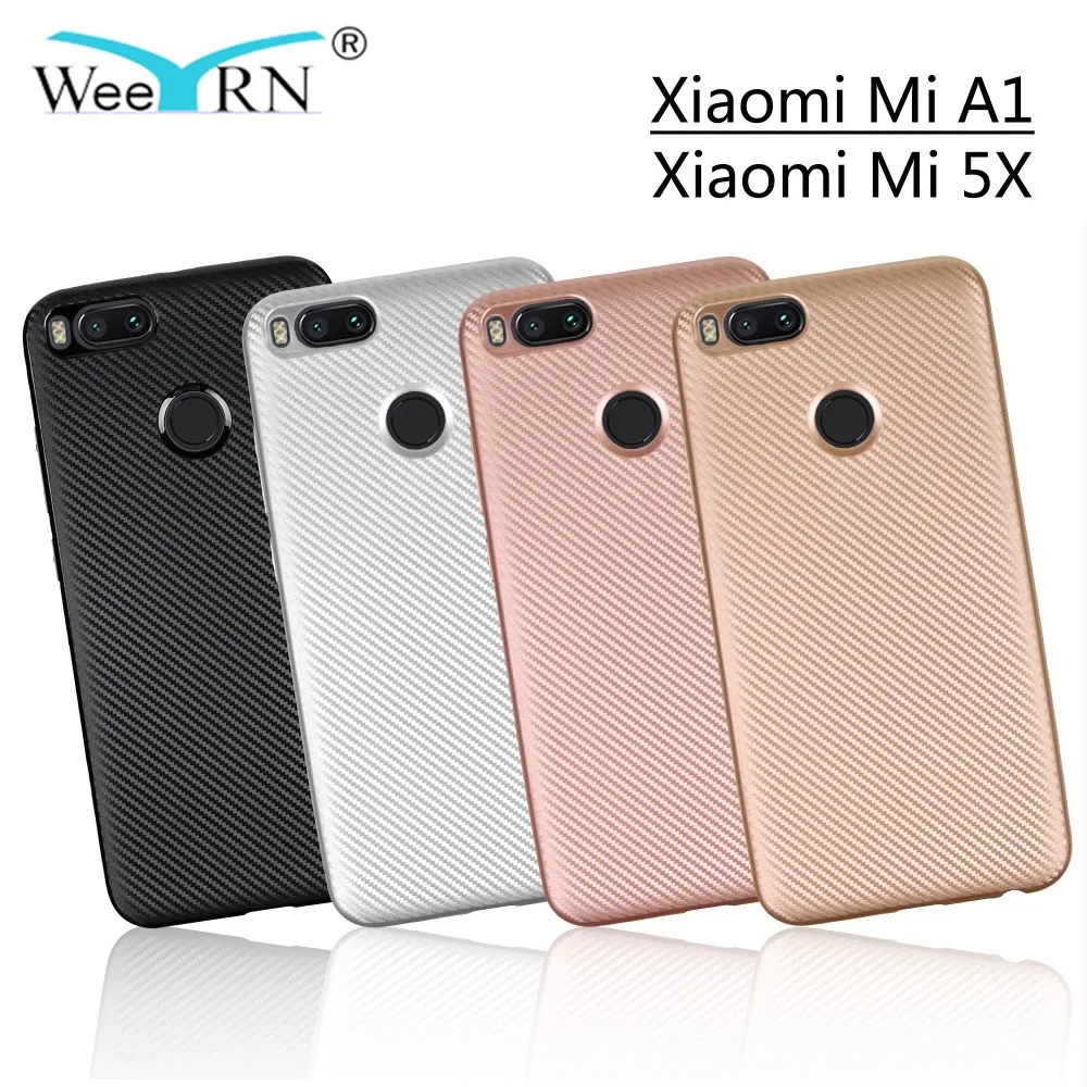 

Protection Carbon Fiber Case For Xiaomi Mi A1 / Mi 5X Soft Silicone TPU Rubber Back Cover Case For Xiaomi Mi A1 MiA1 Mi 5X Funda