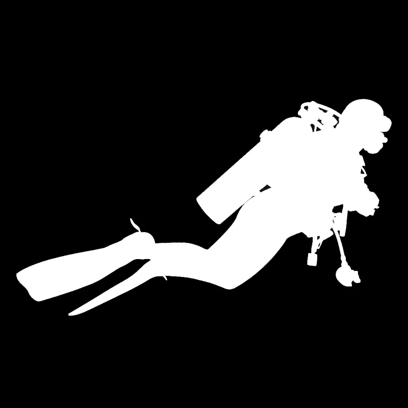 QYPF-18-3cm-10-5cm-Car-Styling-Fashion-Diving-Vinyl-Car-Stickers-Personality-Accessories-Black-Silver