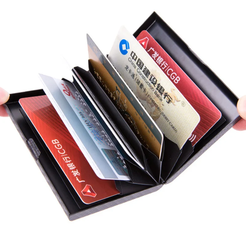 Высококачественный держатель для кредитных карт для мужчин, защищающий ID cardholder женский модный Rfid Бумажник для визиток, дорожный алюминиевый кошелёк