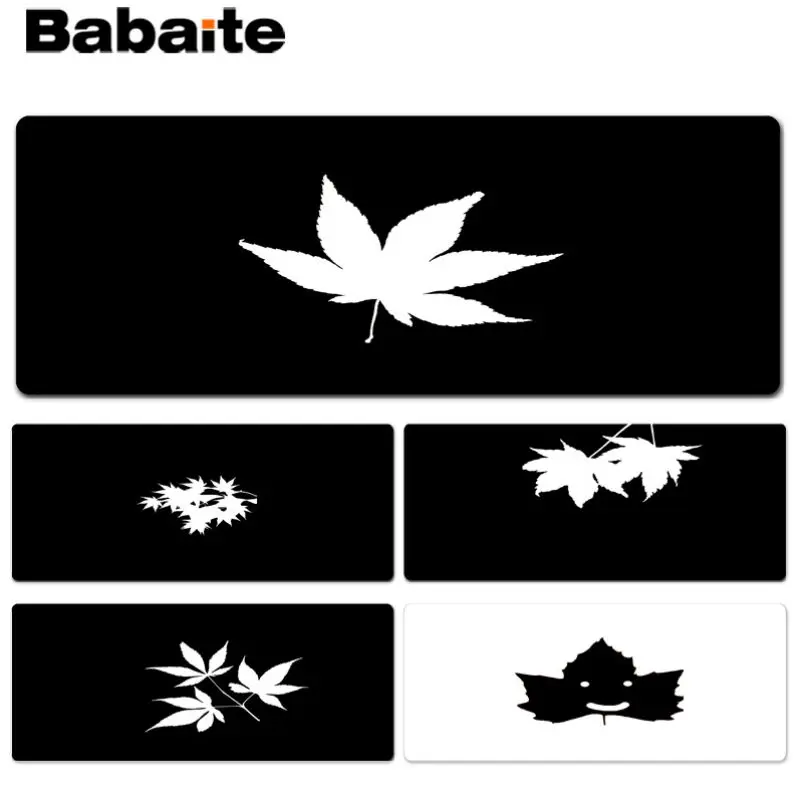 

Babaite My Favorite Black and White maple leaf Large Mouse pad PC Computer mat Size for 30x70cm 30x90cm Rubber Mousemats