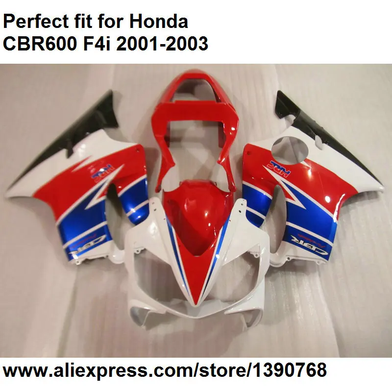 ABS Пластиковые обтекатели для Honda красный синий белый CBR 600 F4i 01 02 03 комплект