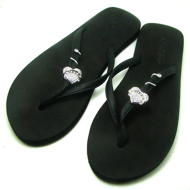 

Fashion CHEER HEART Charm Flip Flops Decorative Ornament Buttons Summer Slippers Decoration Jewelry Accessories 3PRS X
